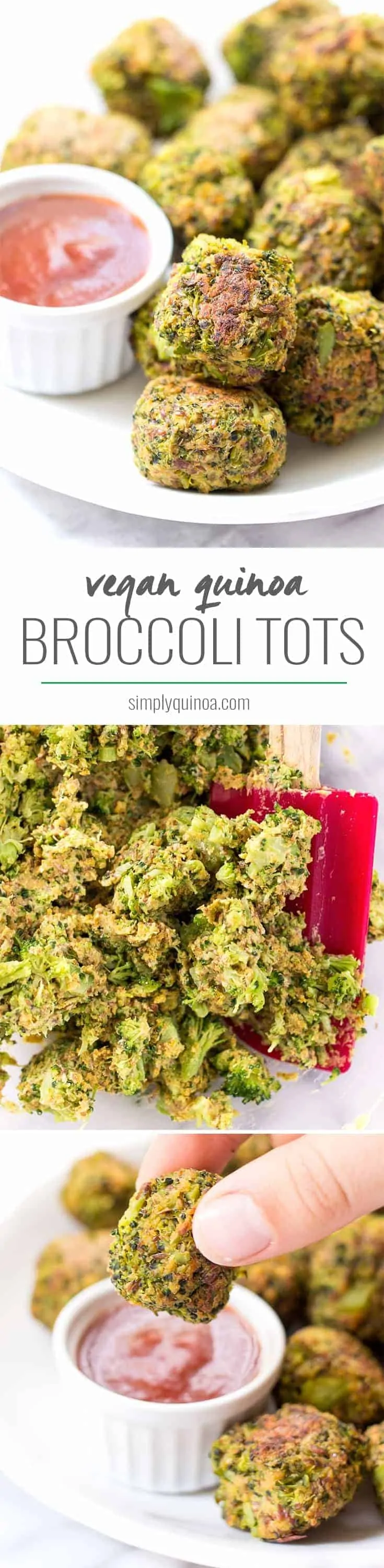 VEGAN QUINOA BROCCOLI TOTS -- with nutritional yeast, quinoa flour and other healthy ingredients!