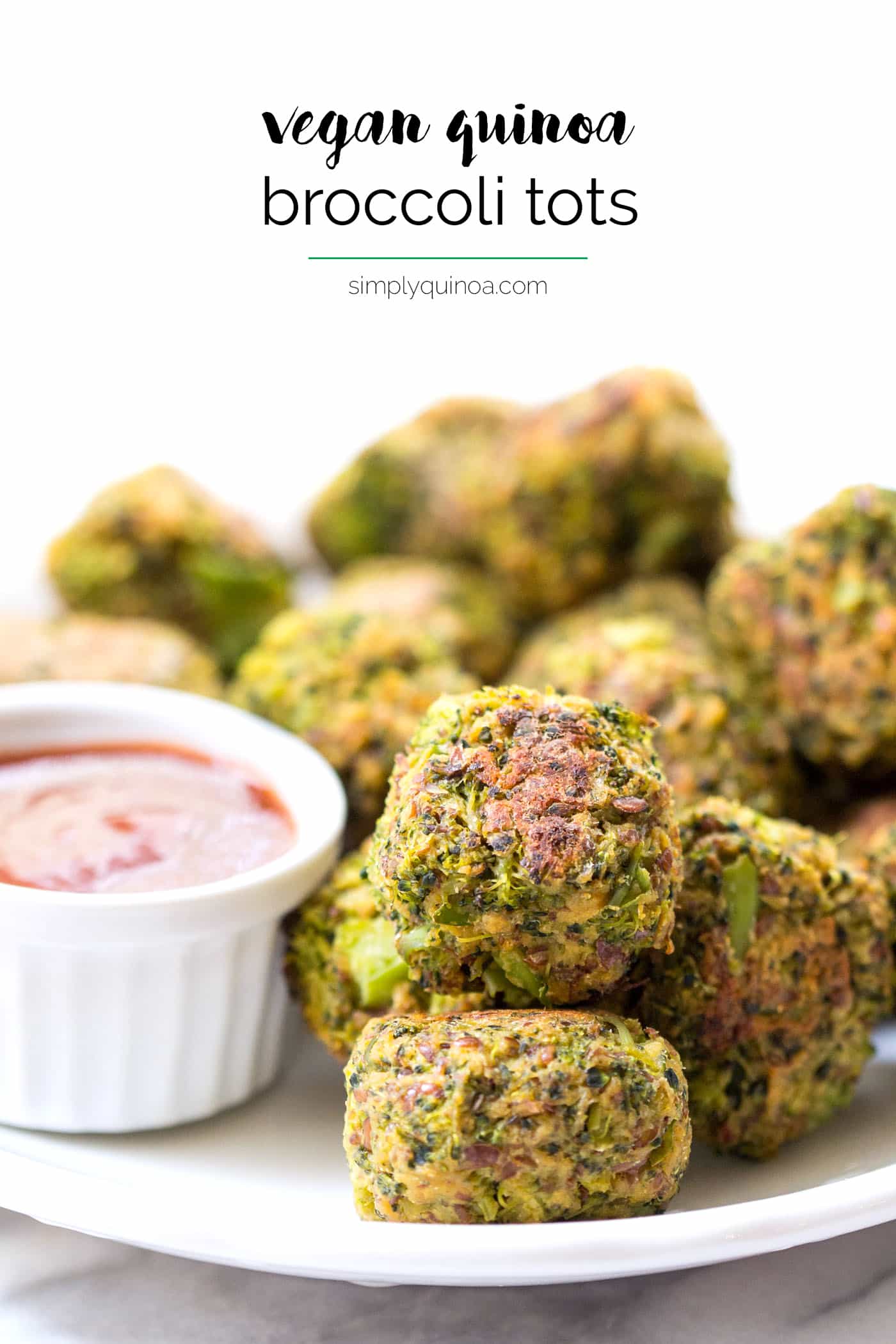 Vegan Quinoa Broccoli Tots -- the new way to eat broccoli! Simple to make, delicious and healthy too!