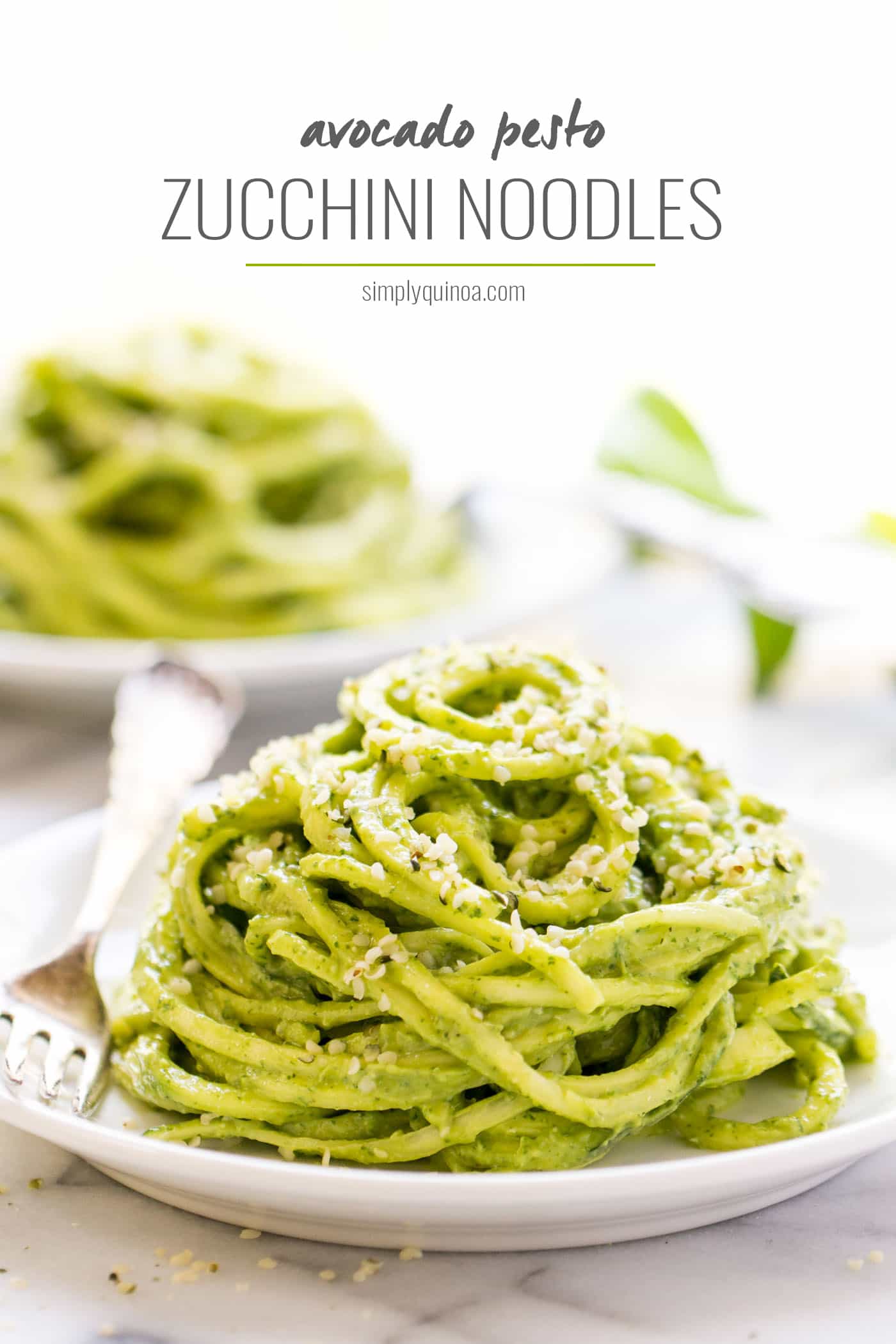 These RAW avocado pesto zucchini noodles are only 6 INGREDIENTS and they're packed with flavor + nutrition!