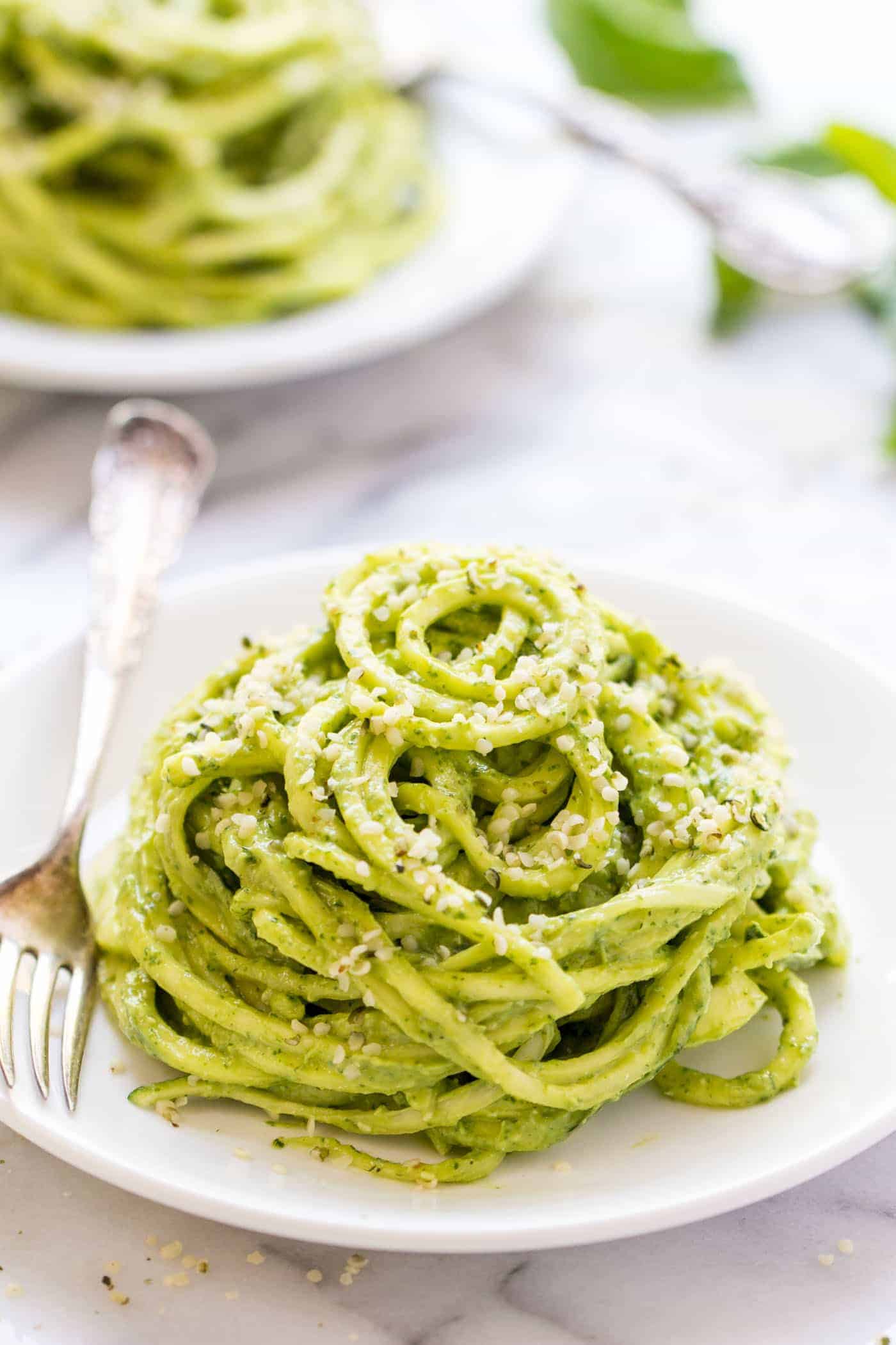 Raw Avocado Pesto Zucchini Noodles - Simply Quinoa