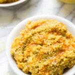 Buffalo Quinoa Mac + Cheese -- made with a vegan cauliflower sauce that's super creamy and SO HEALTHY!