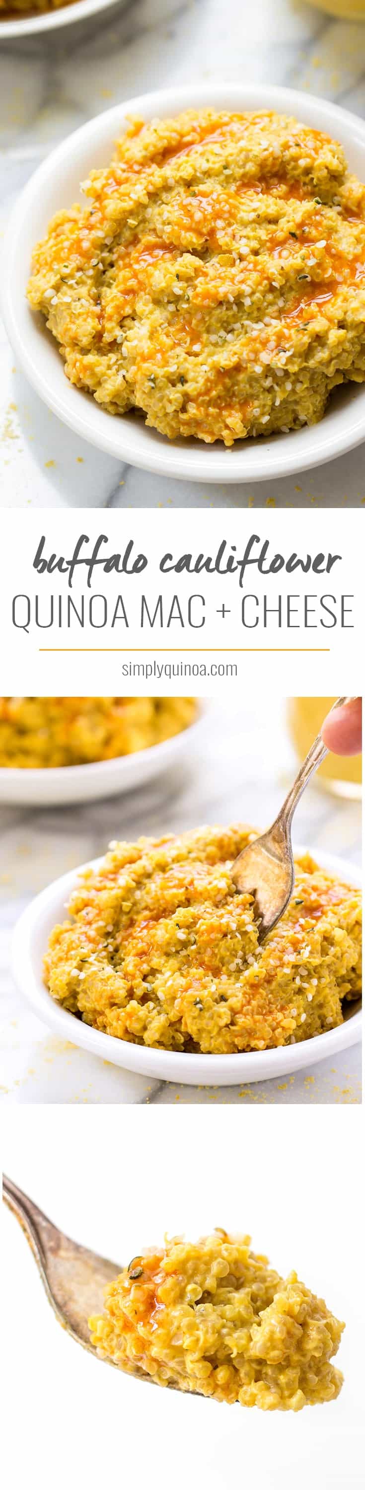 This is the BEST quinoa mac and cheese out there...with a creamy cauliflower buffalo sauce! {vegan + gluten-free}
