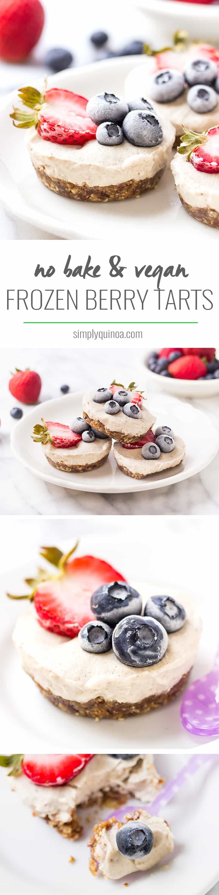 MINI VEGAN BERRY TARTS -- no-bake, healthy and they actually taste like an ice cream cake!