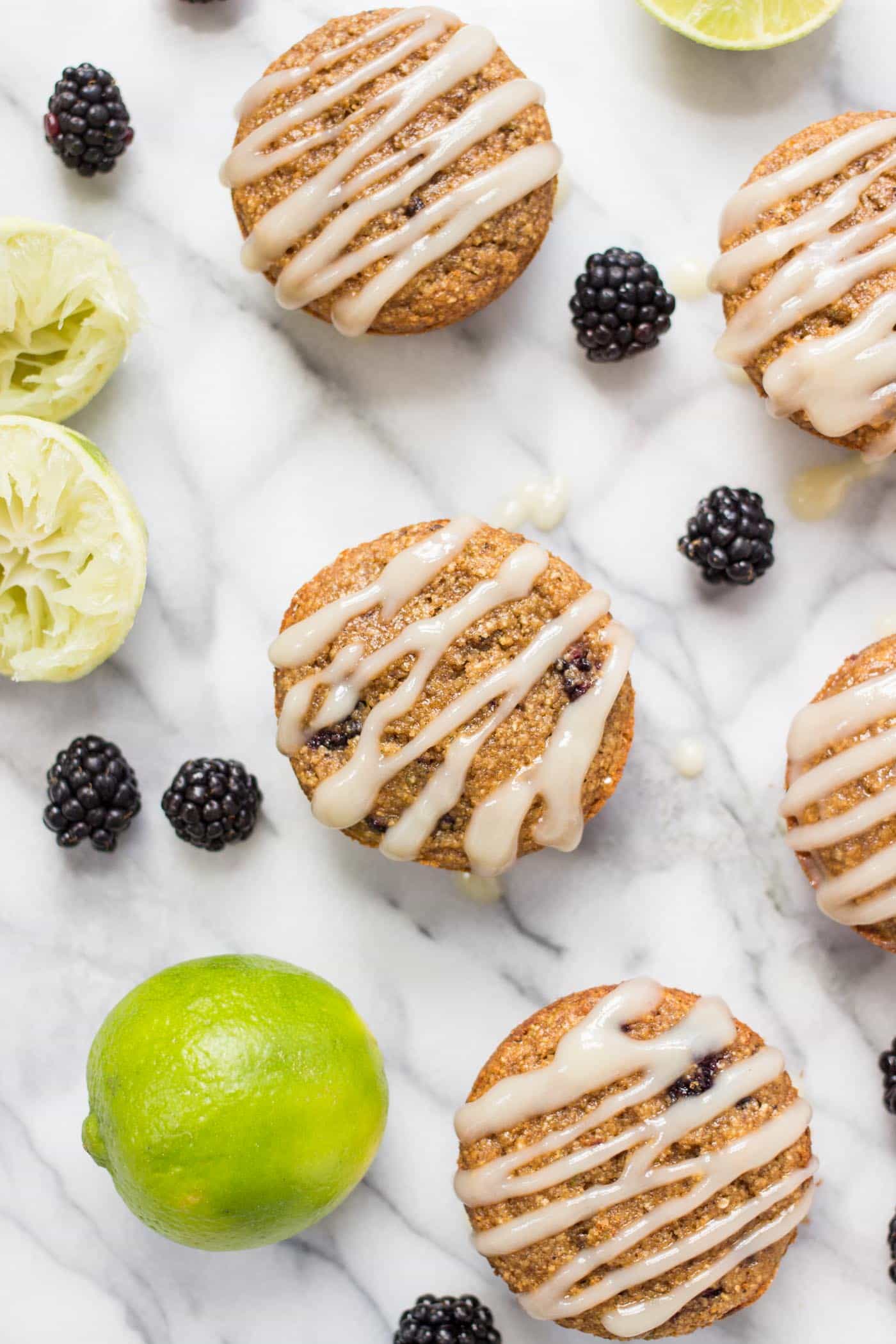 These HEALTHY blackberry lime muffins are made with wholesome ingredients, sweetened naturally and don't have any oil OR butter!