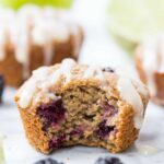 Blackberry Lime Quinoa Muffins with a Coconut Butter Glaze