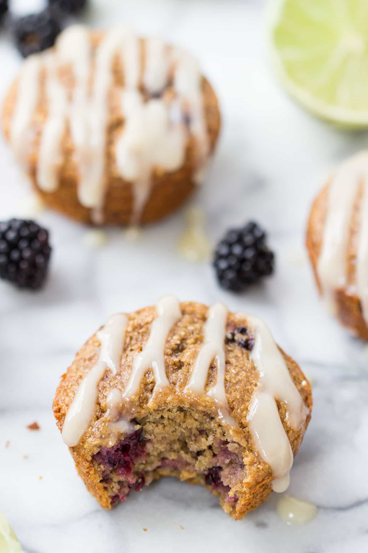 These HEALTHY blackberry lime muffins are made with wholesome ingredients, sweetened naturally and don't have any oil OR butter!