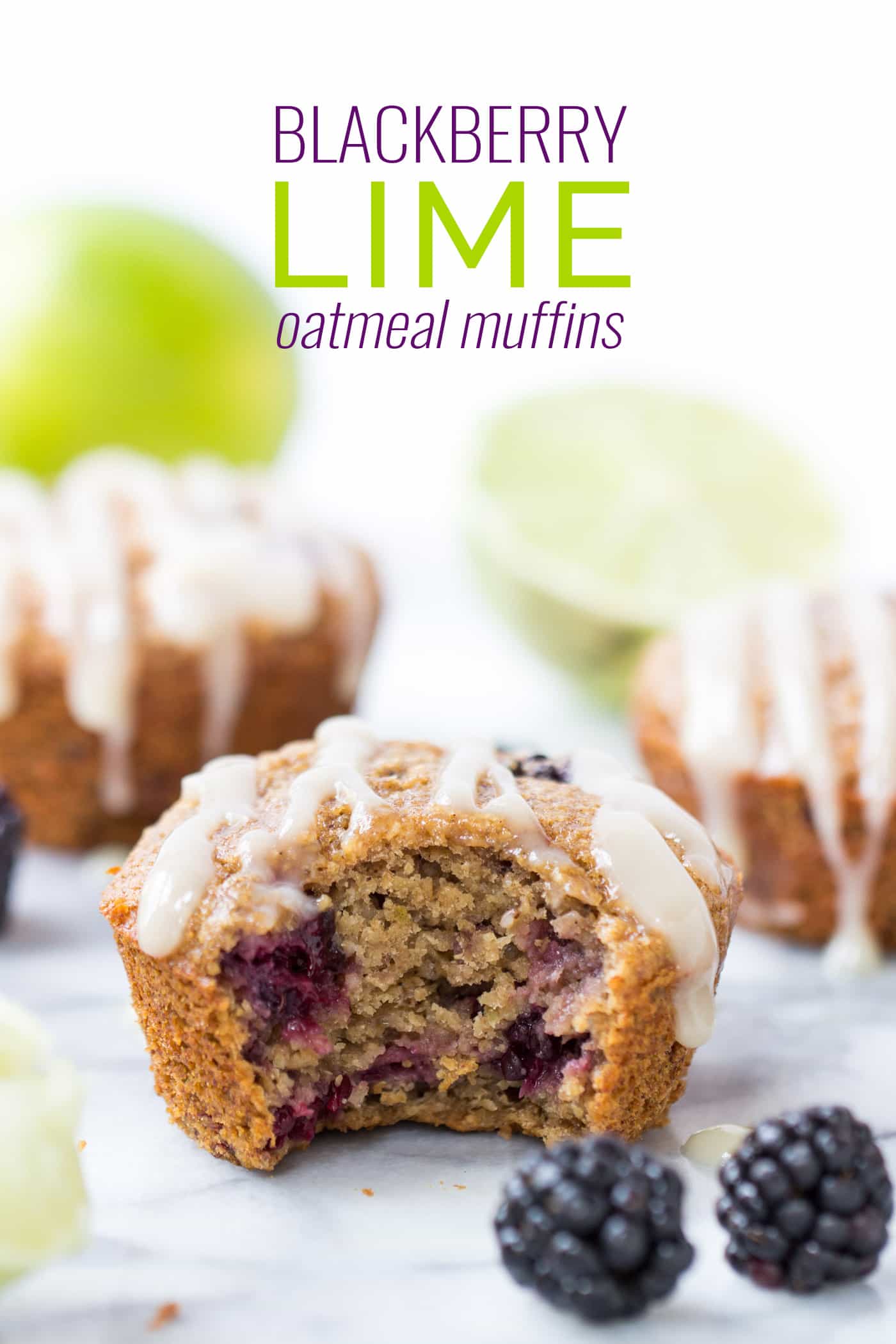 BLACKBERRY LIME OATMEAL MUFFINS -- healthy, delicious and so flavorful!