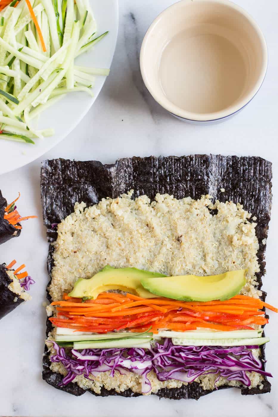 How to make quinoa sushi -- with a secret ingredient that makes it sticky and easy to roll!