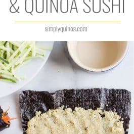 Cauliflower Rice + Quinoa Sushi packed full of fresh veggies!