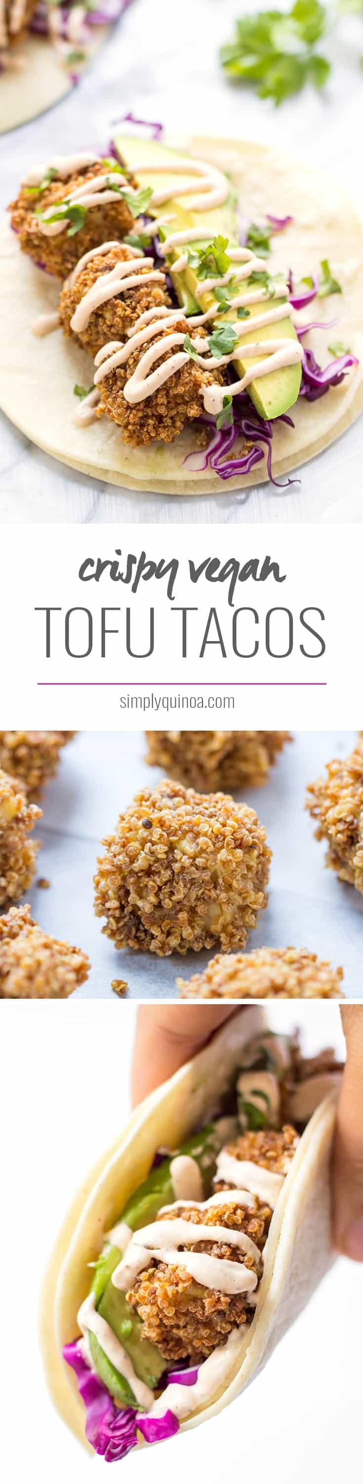 These crispy tofu tacos are AMAZING! not to mention they're actually healthy too - no frying, no gluten and no dairy! [VEGAN]
