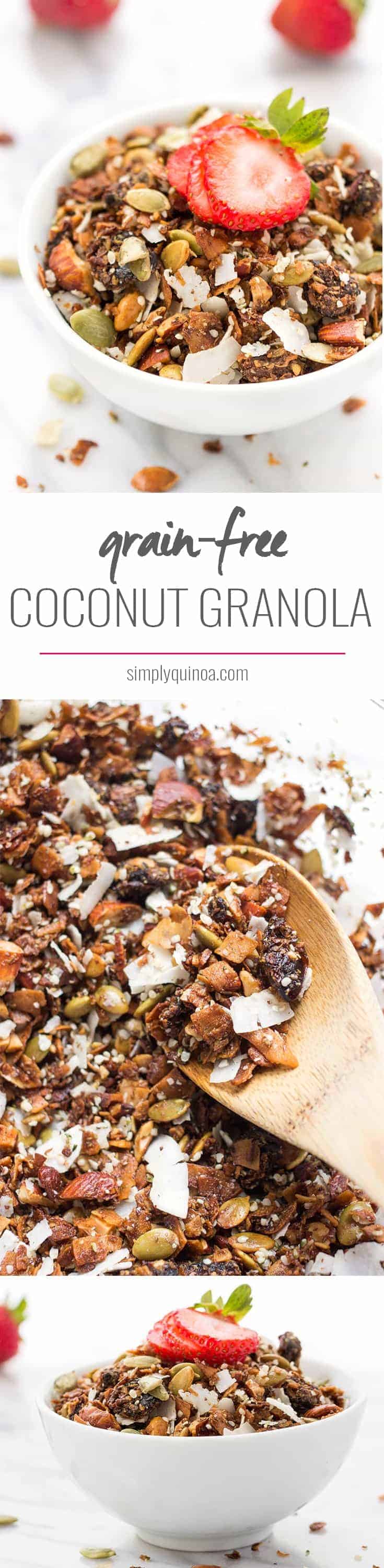The PERFECT grain-free granola >> with coconut, almonds and chewy medjool dates!