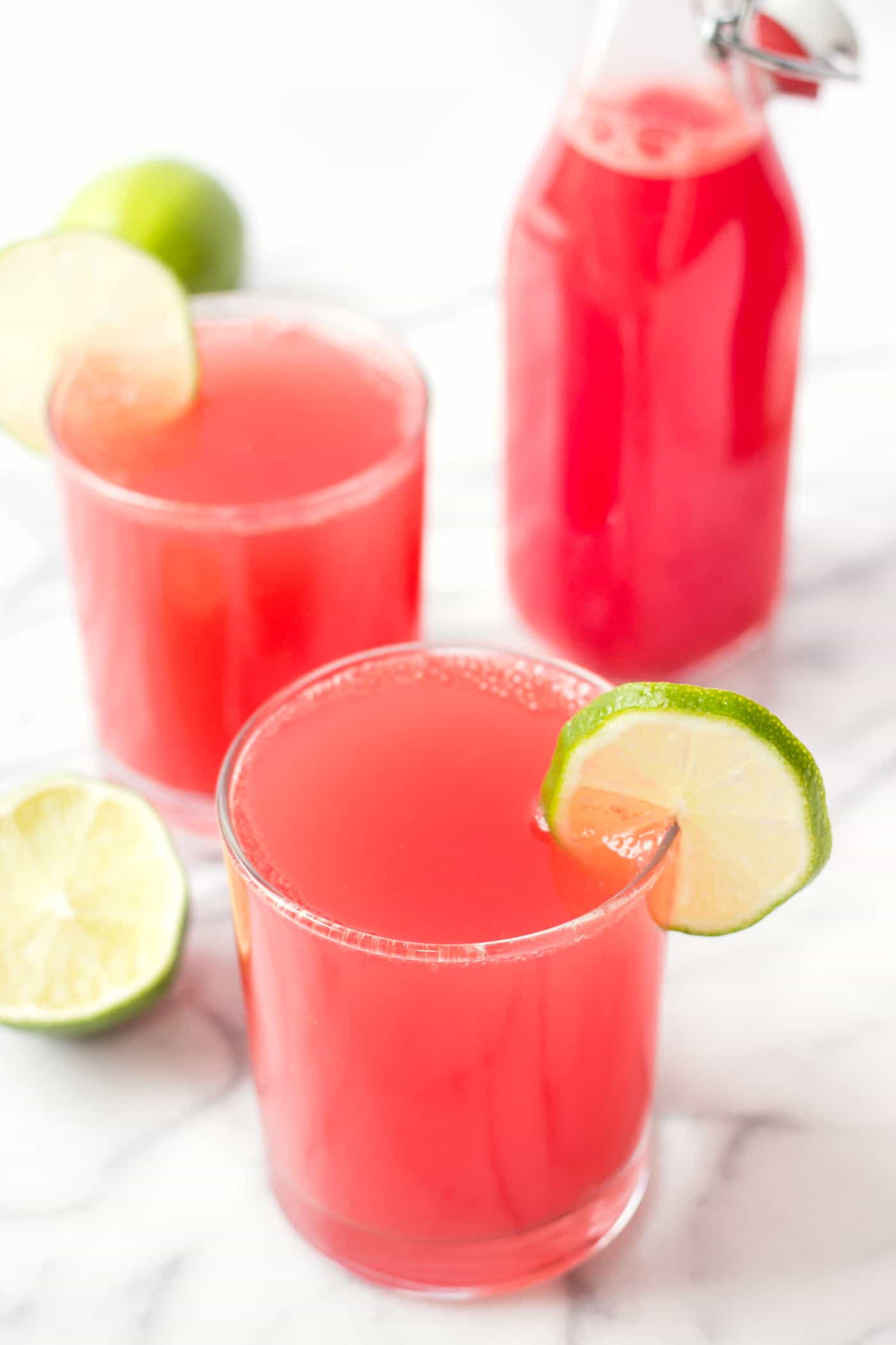 Healthy Watermelon Cocktail with Lime & Seltzer
