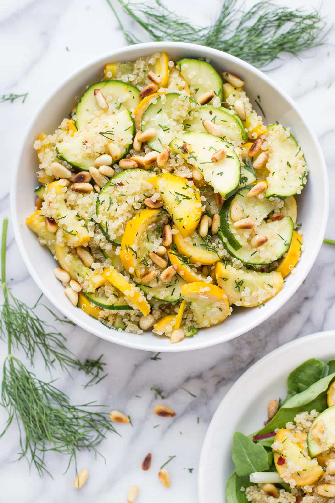 This summery Zucchini Quinoa Salad is light, flavorful and packed with healthy ingredients! 