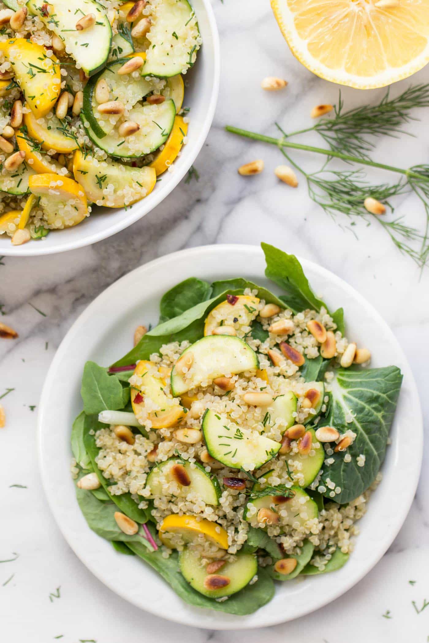 This summery Zucchini Quinoa Salad is light, flavorful and packed with healthy ingredients! 