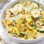 This summery Zucchini Quinoa Salad is light, flavorful and packed with healthy ingredients!