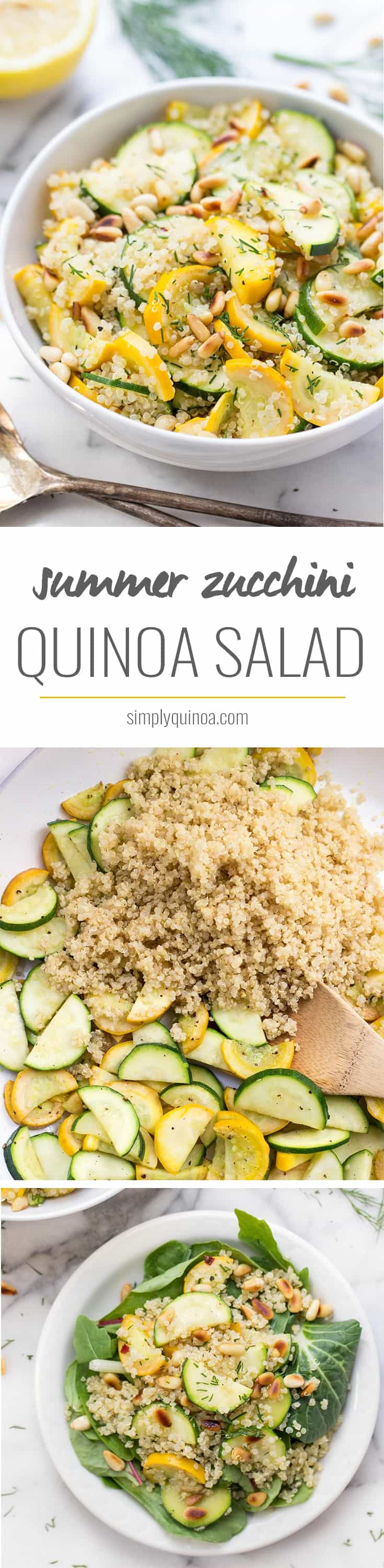 This summery Zucchini Quinoa Salad is light, flavorful and packed with healthy ingredients!