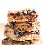 PEANUT BUTTER + JELLY SNACK BARS -- like gussied up granola bars only way more fun to eat!