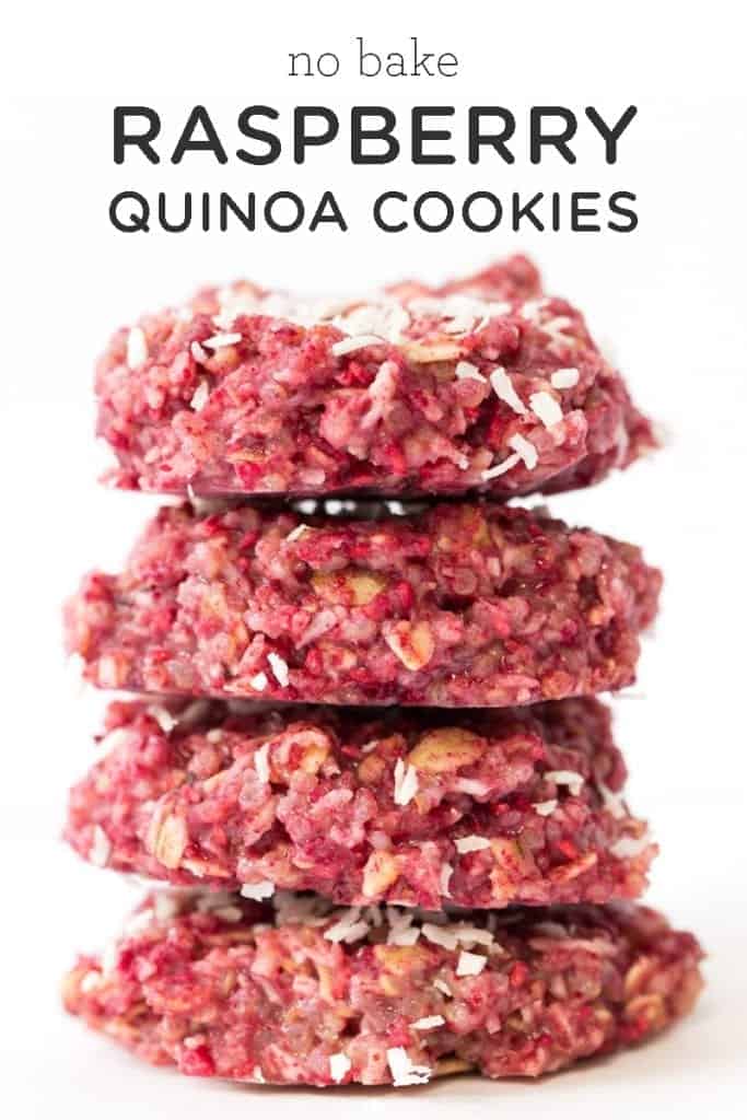 No Bake Raspberry Quinoa Cookies