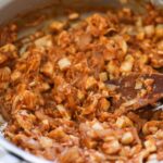 Vegan BBQ pulled pork in skillet