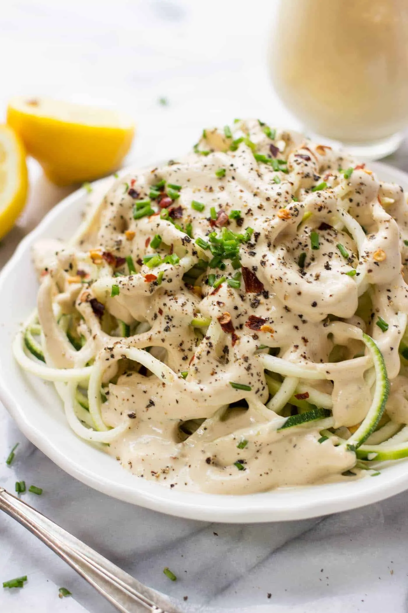 Spiralized Veggie Noodles with Creamy Coconut Basil Sauce - Cook Love Heal  with Rachel Zierzow