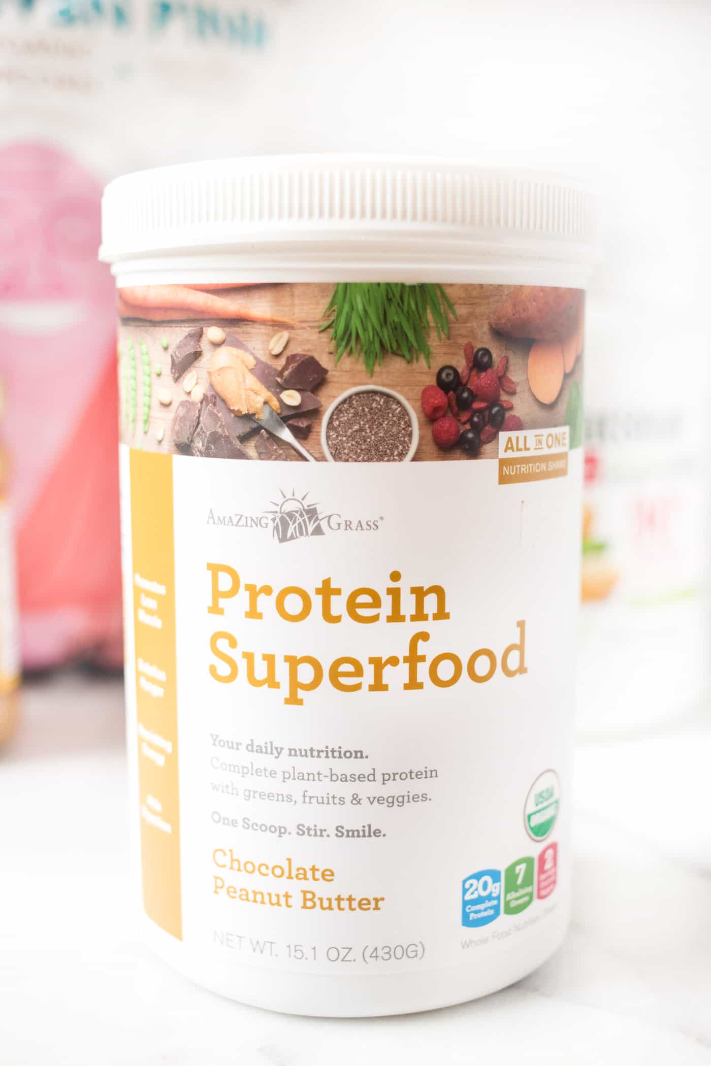 Chocolate Peanut Butter Protein Powder from Amazing Grass!