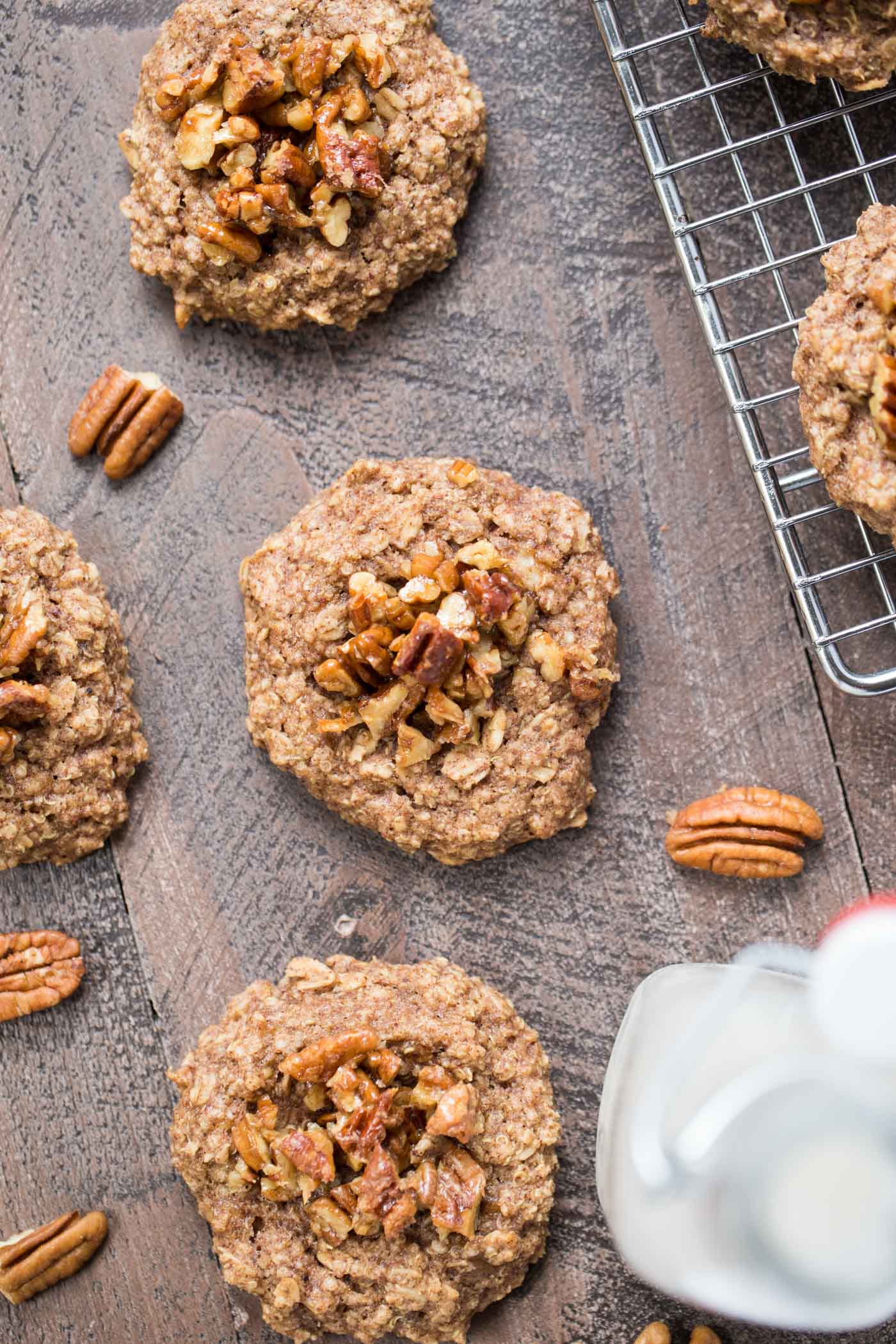 Epic QUINOA BREAKFAST COOKIES that taste like pecan pie but are 100% good for you!
