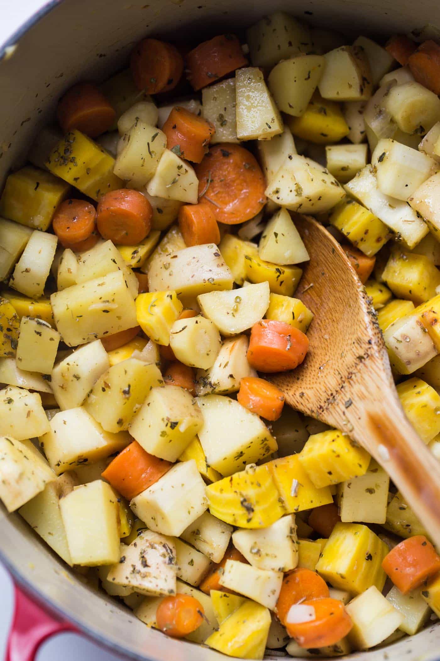 Root Veggie & Lentil Quinoa Stew made in just ONE POT with healthy, wholesome ingredients!