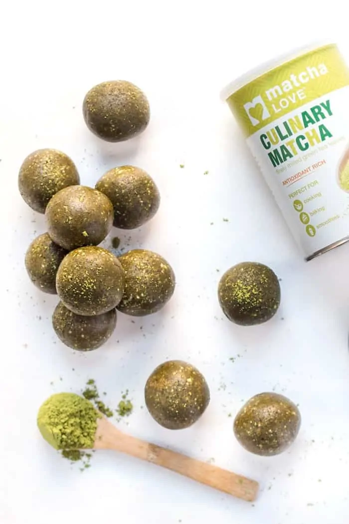 matcha energy balls using culinary matcha powder