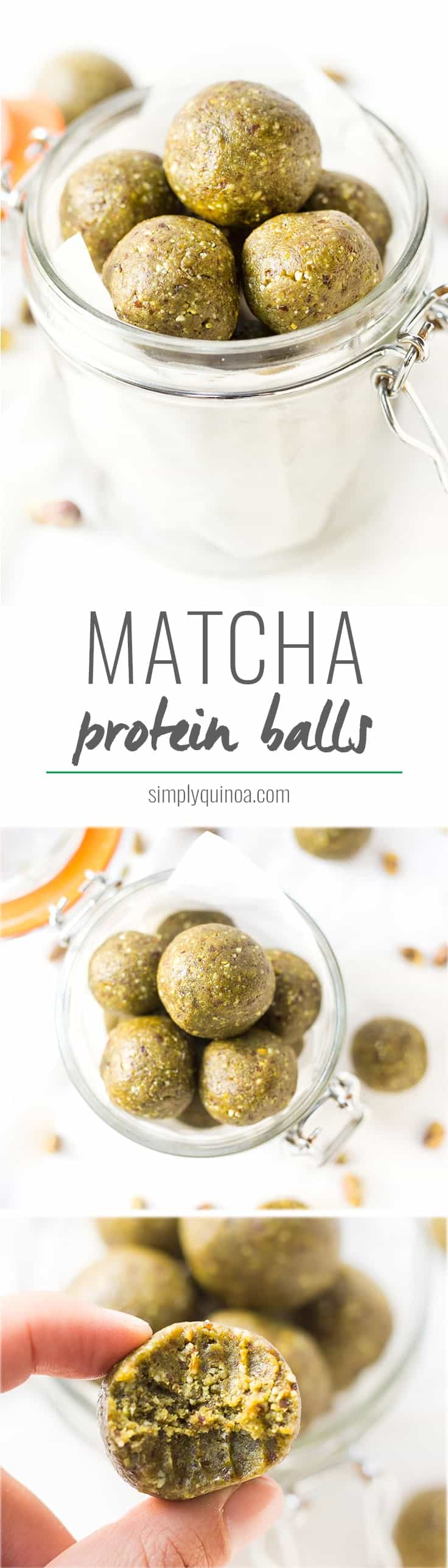 A fun way to use matcha, these matcha protein balls are a cinch to make! They're packed with protein, healthy fats and make the perfect on-the-go snack!