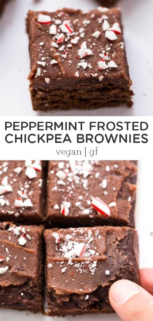 Peppermint Frosted Chickpea Brownies