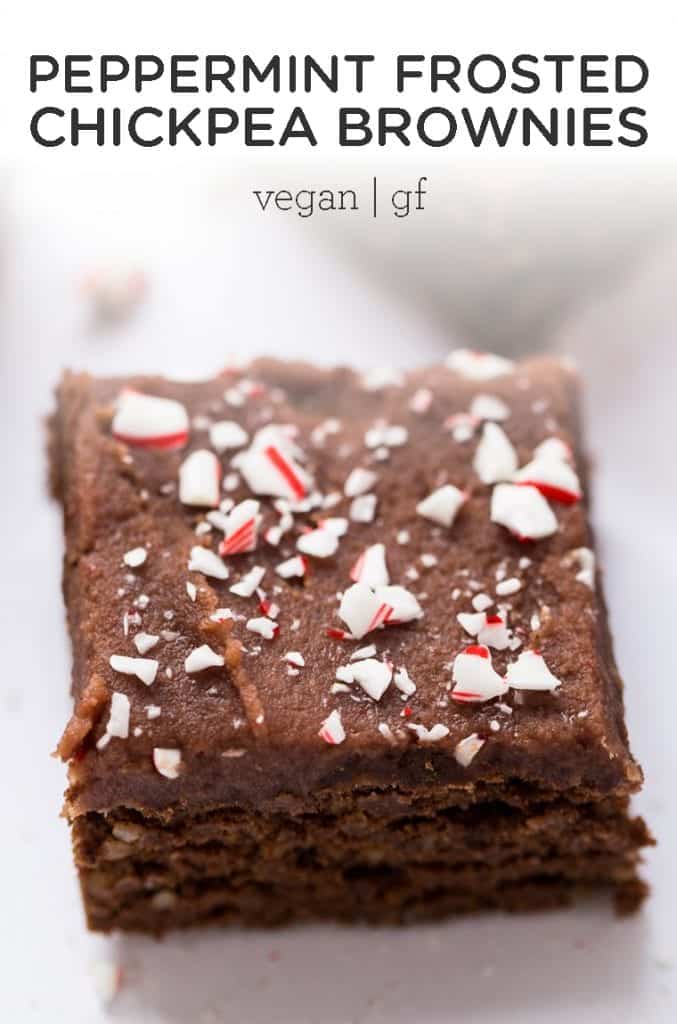 Peppermint Frosted Chickpea Brownies