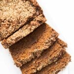 This AMAZING vegan gingerbread loaf is made with almond & quinoa flour and makes for the perfect healthy holiday treat!