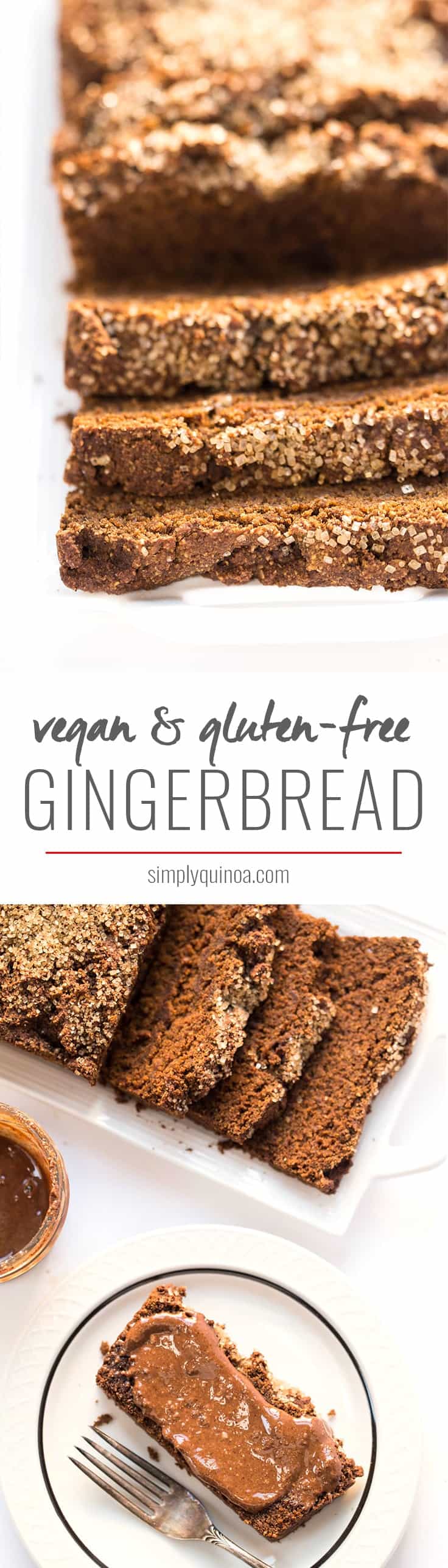 This Vegan Gingerbread Loaf is a nutritious version of this holiday treat, made without any dairy, eggs, gluten or oil. Perfect for breakfast or a snack!