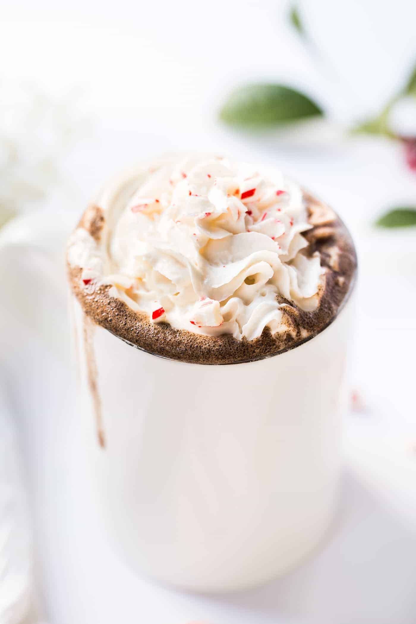 Peppermint White Hot Chocolate with Essential Oil