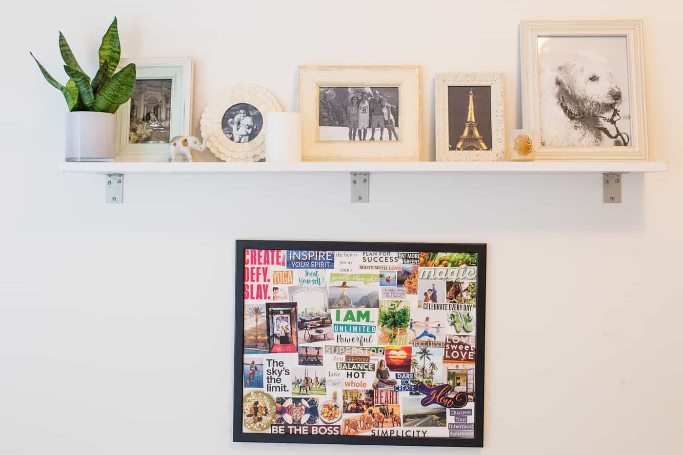 DIY Floating Shelf -- only takes 10 minutes to make!