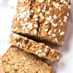 This HEALTHY Honey Oatmeal Banana Bread is packed with nutrient-dense flours, sweetened naturally and uses just one tablespoon of oil!