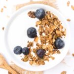 Maca & Maple Quinoa Granola -- sweet mapley clusters, crunchy bites of coconut and tons of good-for-you ingredients!