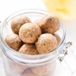 These NO BAKE Lemon Protein Balls are the perfect healthy snack to take on the go. Packed with protein, healthy fats and carbs to fuel you all day long!