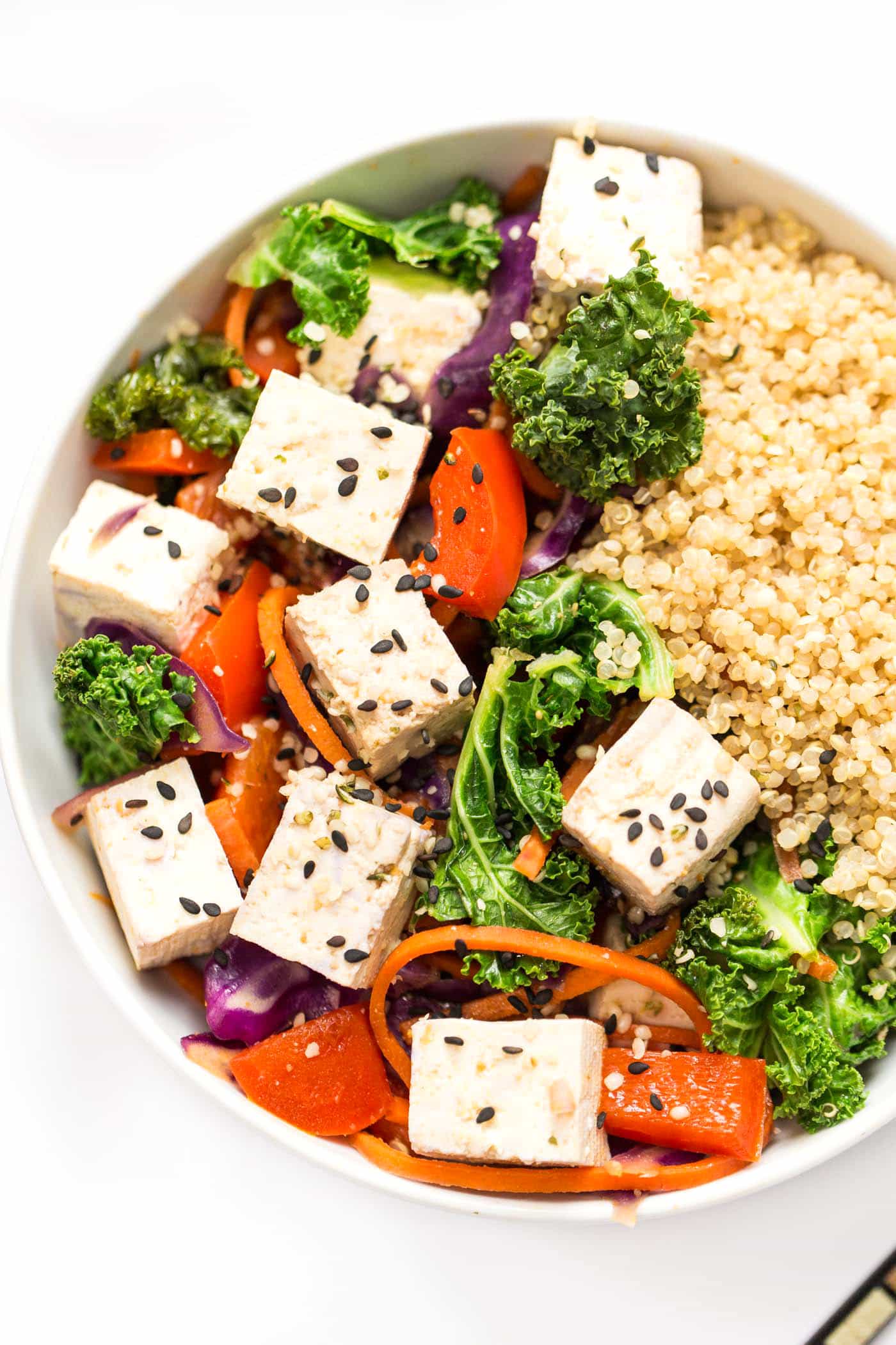 This RAINBOW Vegetable Quinoa Stir Fry is made in just one pan, 10 ingredients and ready in under 20 minutes!