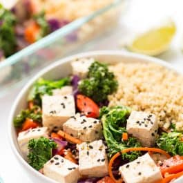 This RAINBOW Vegetable Quinoa Stir Fry is made in just one pan, 10 ingredients and ready in under 20 minutes!