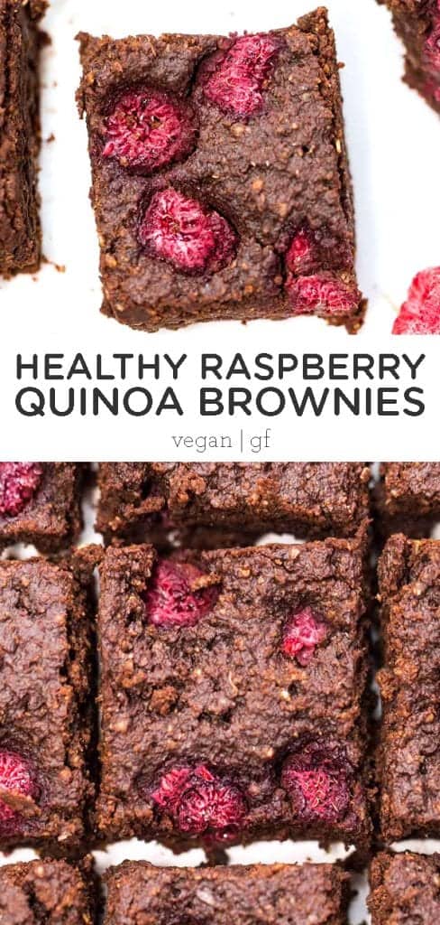 Healthy Raspberry Quinoa Brownies