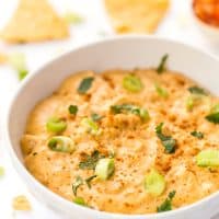 Vegan Kimchi Queso Dip -- the ultimate appetizer or snack to serve with tortilla chips & guac!