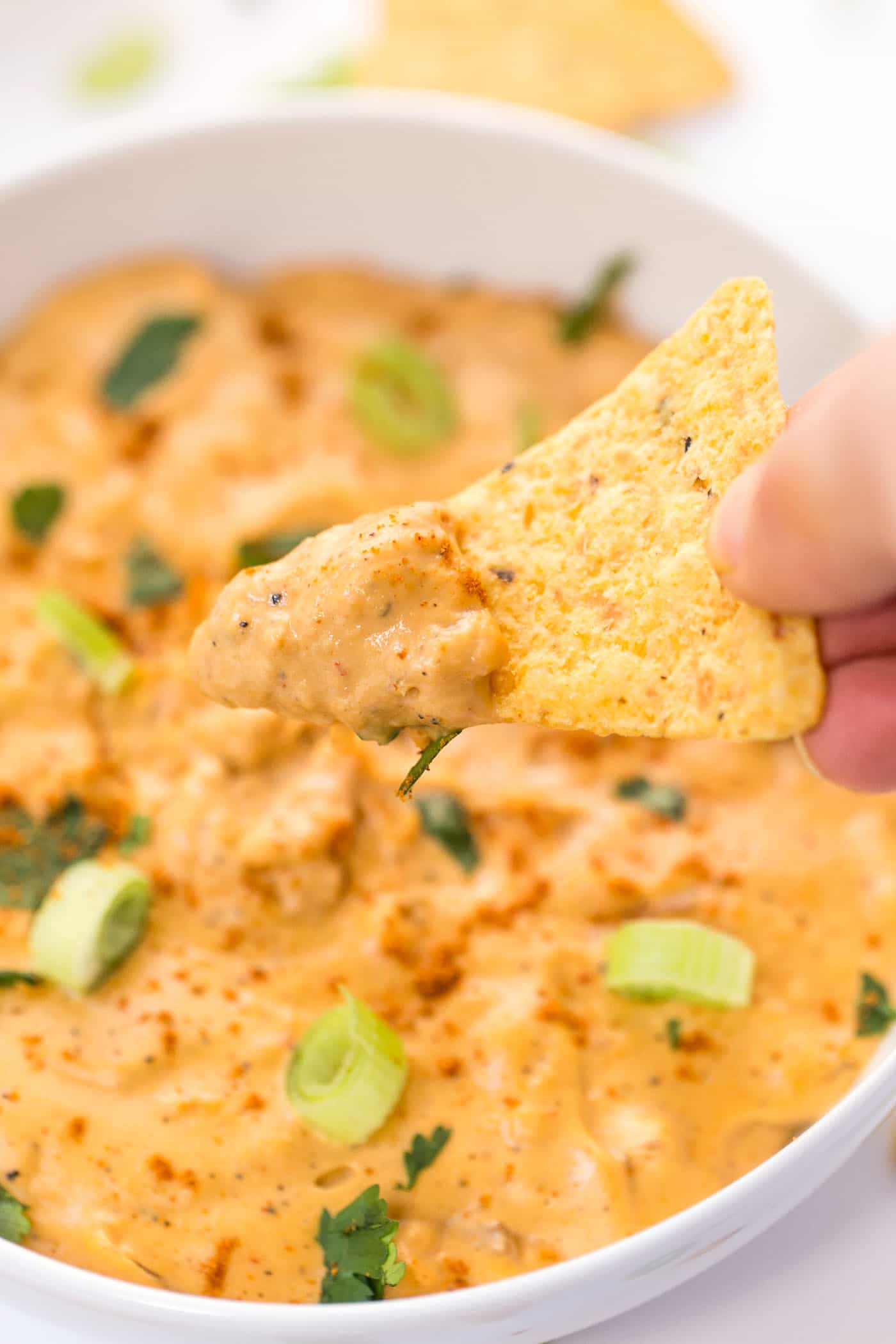 Vegan Kimchi Queso Dip -- the ultimate appetizer or snack to serve with tortilla chips &amp guac!