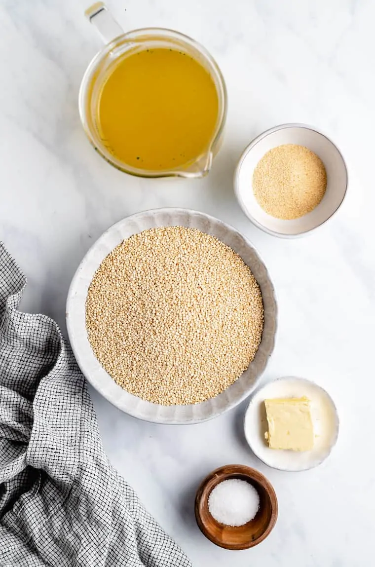 Ingredients for Garlic Butter Quinoa