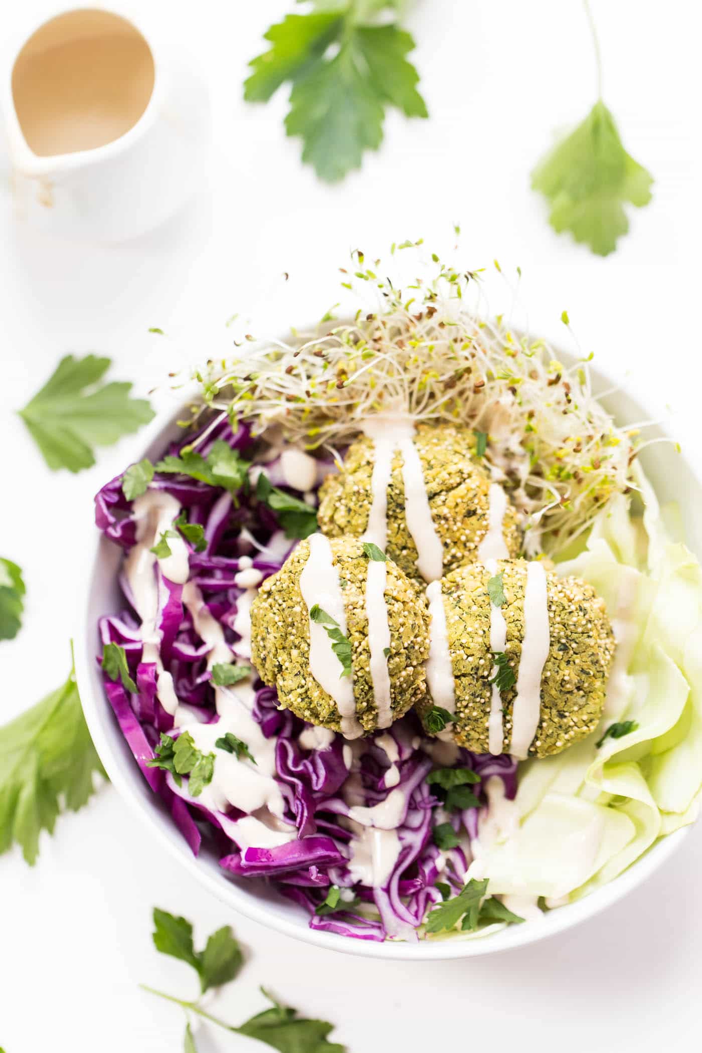 These BAKED Vegan Falafel are made with just 9 ingredients, take 20 minutes to bake and taste AMAZING!