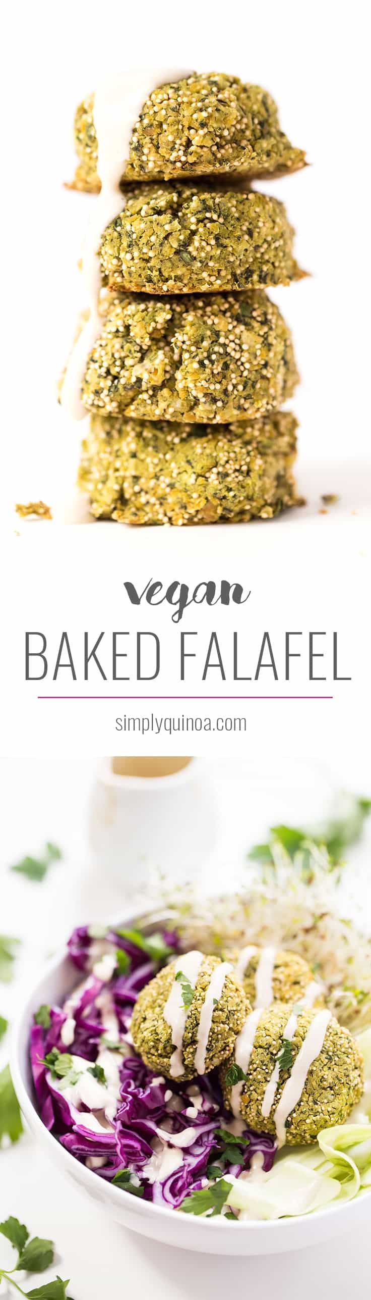 Baked instead of fried, this HEALTHY vegan baked falafel combines protein-rich chickpeas with crunchy amaranth for a nutritious and delicious sandwich filling or topping to your salad!