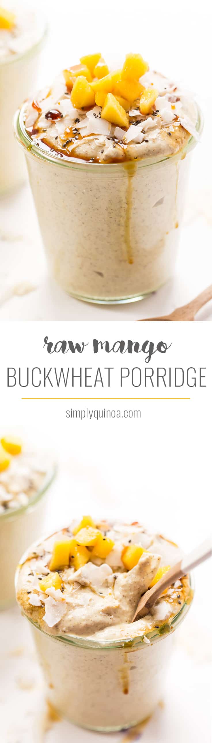 Mango Buckwheat Porridge -- an overnight breakfast recipe that takes practically ZERO time to make and tastes incredible!