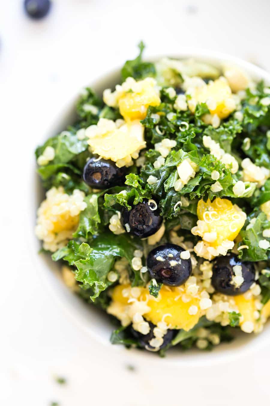 Tropical Kale & Quinoa Power Salad -- full of protein, antioxidants and detoxifying ingredients!