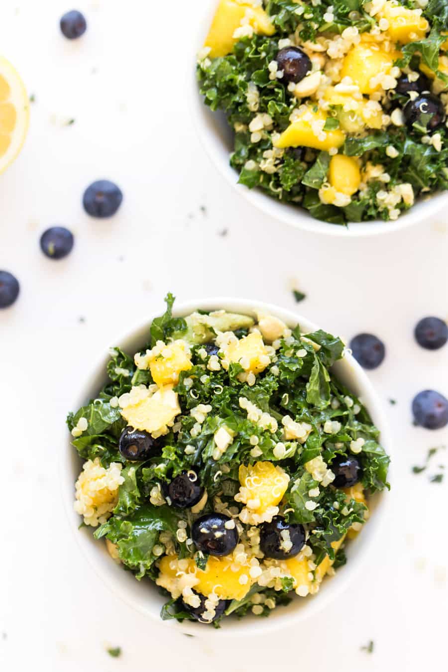 A healthy, nutrient-packed salad, this Tropical Kale & Quinoa Power Salad is a perfect lunch or side dish recipe. Comes together in 10 minutes and stores well for leftovers!