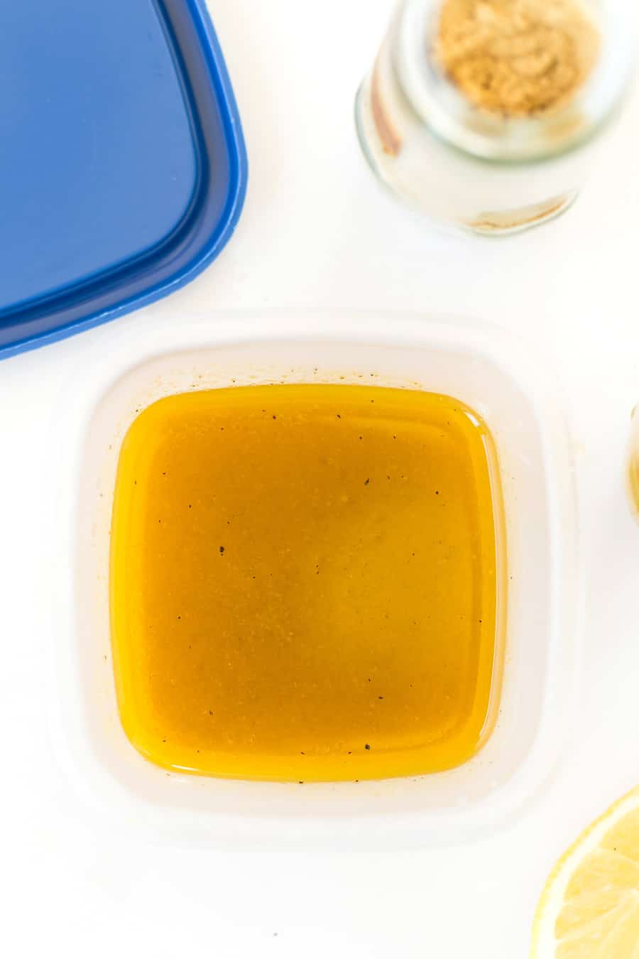 An easy Lemon Turmeric Dressing with honey and ginger!